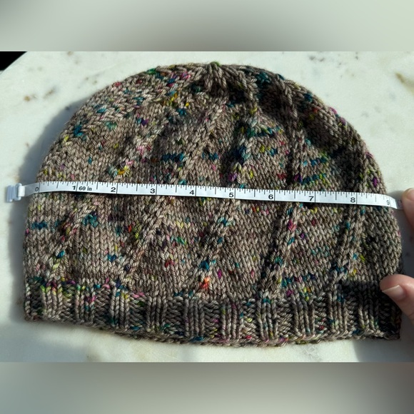 Handcrafted Knit Spiral Slouchy Hat - Grey Marled - Picture 6 of 7